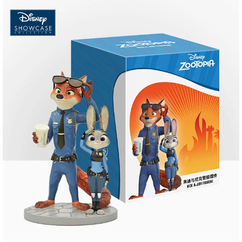 

Disney Original Garage Kit Zootopia Judy and Nick Clothing Ornaments 210MM Anime Figures Toys for Boys Gift Model Ornaments