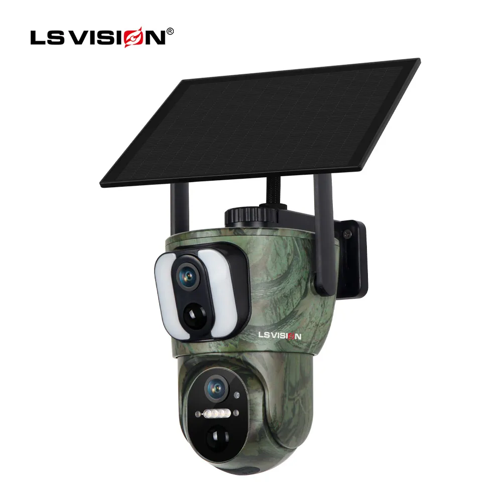 

LS VISION Trail Cameras Dual Lens Security Camera 8mp 360°View Video 4G/ WIFI Camera Night Vision ,Motion Activated,r Powered