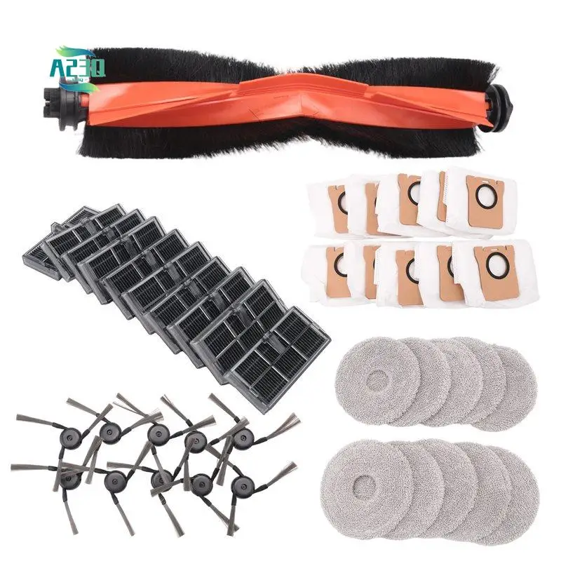 

A23Q-For Mijia M40 D110CN Vacuum Parts Main Tricut Main Roller Side Brush Hepa Filter Mop Cloth Dust Bags Accessories