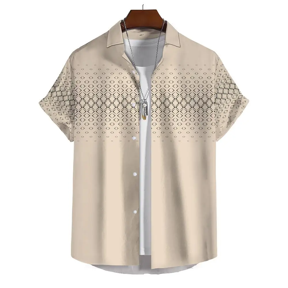 

Simple Plaid Tops Mens Shirts New 3d Printed Patterns Clothing Summer Fashion Shirts Ultra Mens Casual Button Blouse