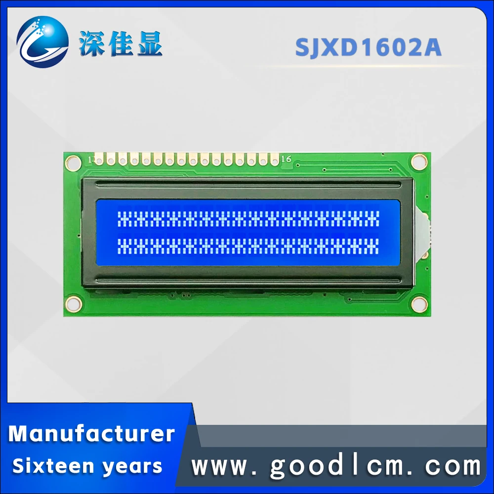 Módulo de Display LCD com Múltiplos Modos e Cores, 1602A, 1602 LCD, 16x02 Character, Fonte de Alimentação 5V, St7066 Drive