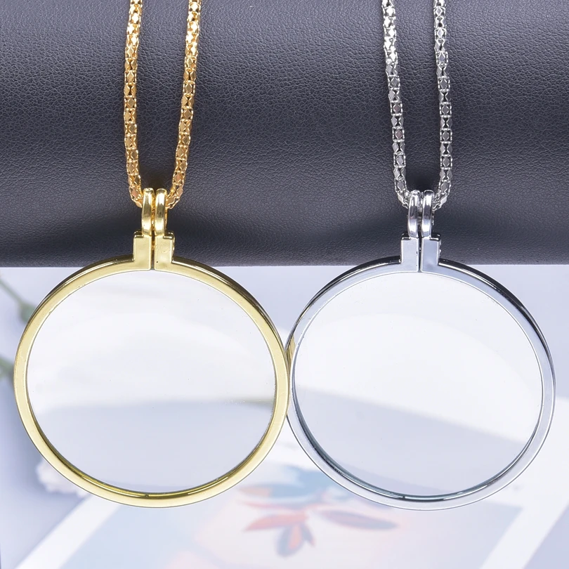 1Pc Diy Women Glass Reading Magnifying Necklaces Handmade Vintage Steampunk Portable Decorative Monocle Chain  Collares Jewelry