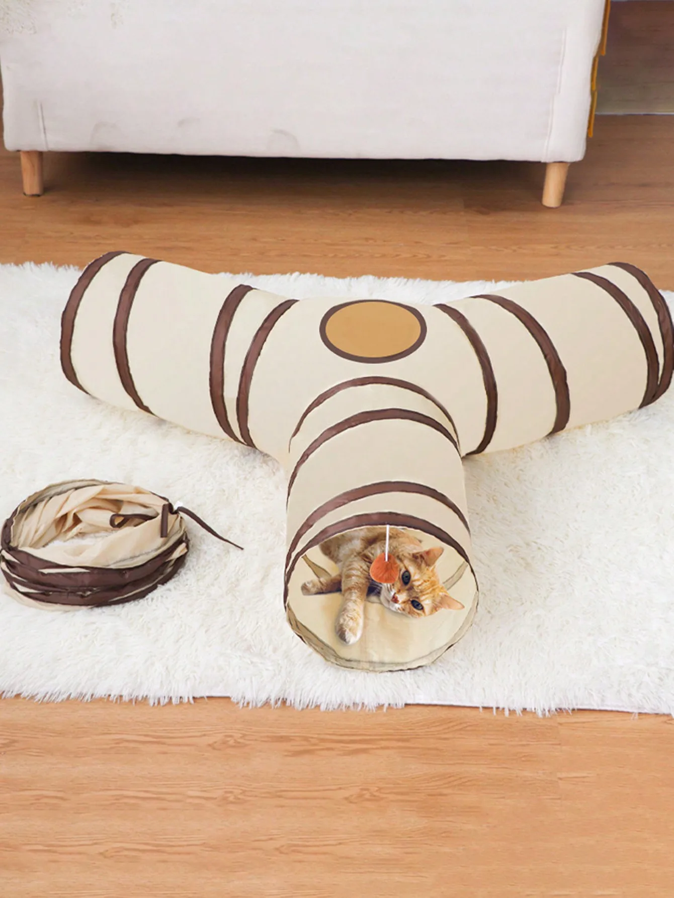 1PC Foldable Cat Tunnel - Detachable Play & Sleep Toy for Cats
