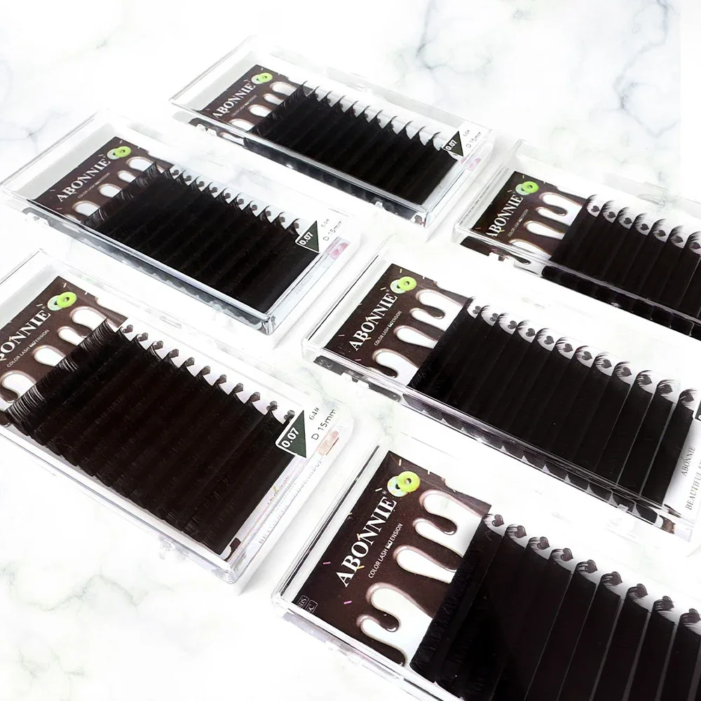 Classic Dark Brown False Eyelash Extension Mixed 8-15mm High Quality Natural Soft Handmade Grafted Lashes Makeup Tools