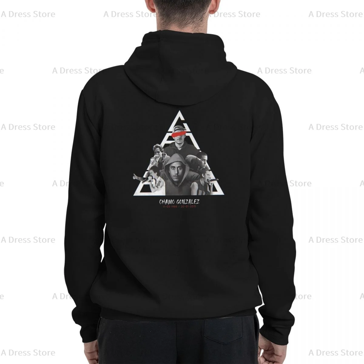 Canserbero Polyester Two sided Hot stamping printing Men's Sweater,Unisex Vintage Pullover Hooded