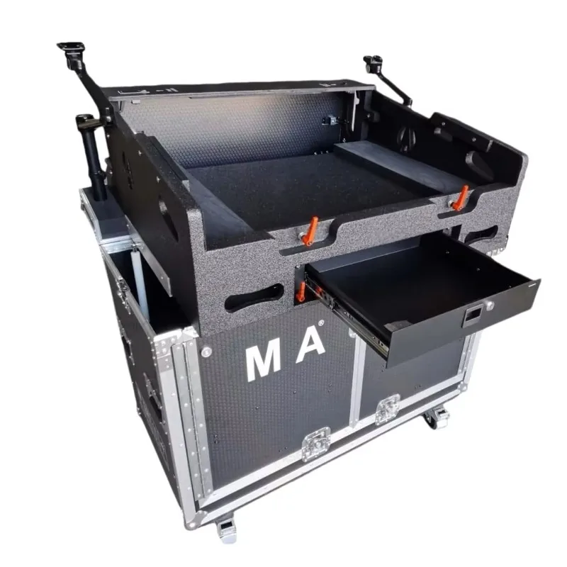 Flight Road Console Flip up Hydraulic Mixer Case for MA Digital Audio Consoles with Laptop Holder