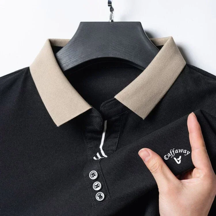 

2024 Golf Suit Men's Golf Suit Quick Drying Summer Polo Neck T-shirt Top Loose Elastic Shirt Moisture Absorbing 2024 Golf Suit