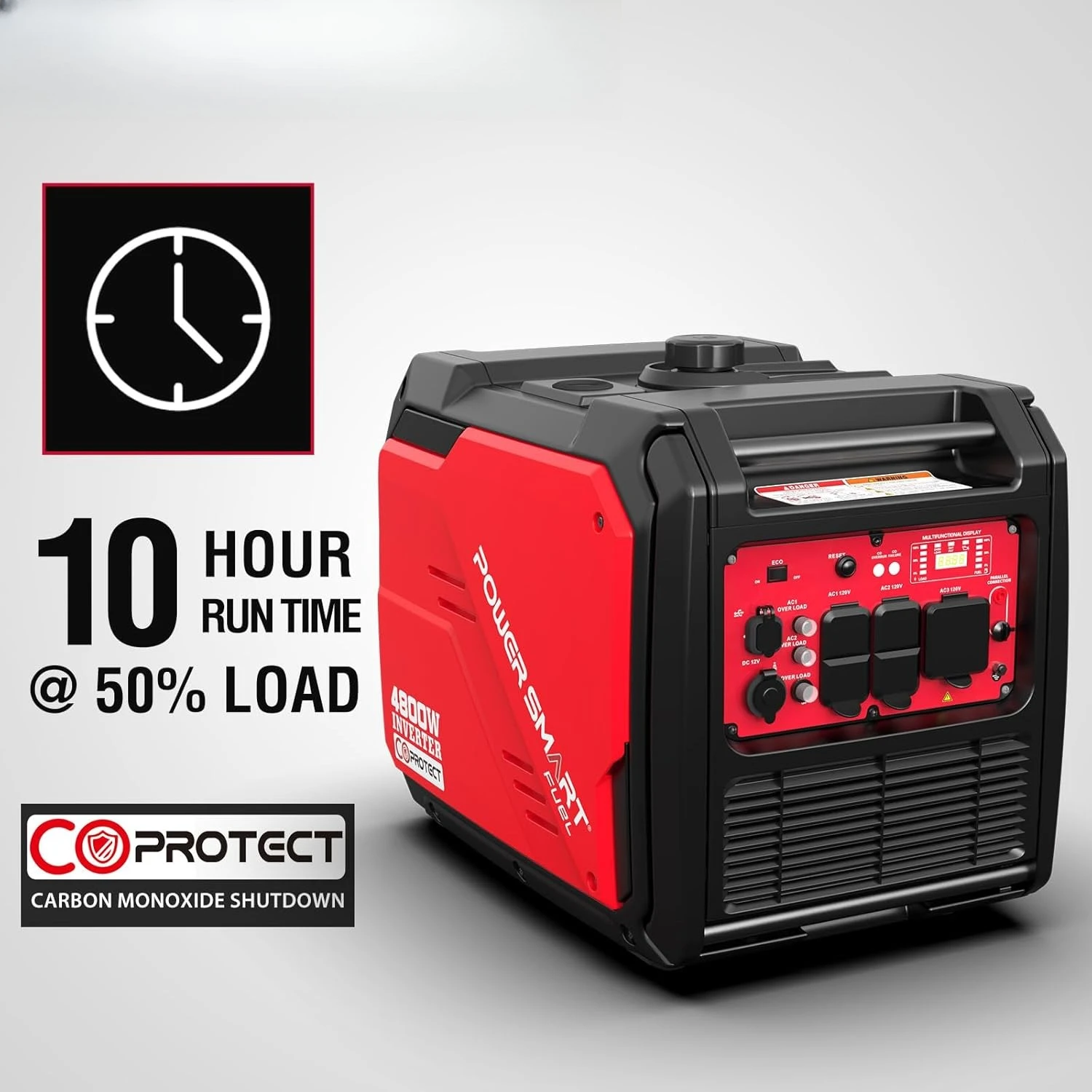 Generator Inverter Portabel 4800-Watt dengan Kit Pegangan Roda, Sensor CO, Tenang, 30 Amp untuk Siap RV, HB5046C