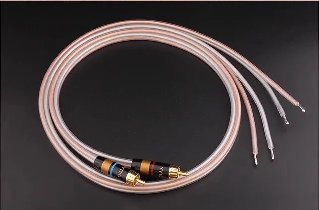 1 Pair RCA Speaker Cable Bare Wire Speaker To RCA Male Plug Replace Repair DIY Connector Adaptor To Bare Wire