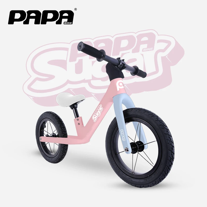 Papa Bike Sugar Childrens Bike without Pedals Safety Toddler Scooter Walking Balance Training Sports Bicycle 12 Inch