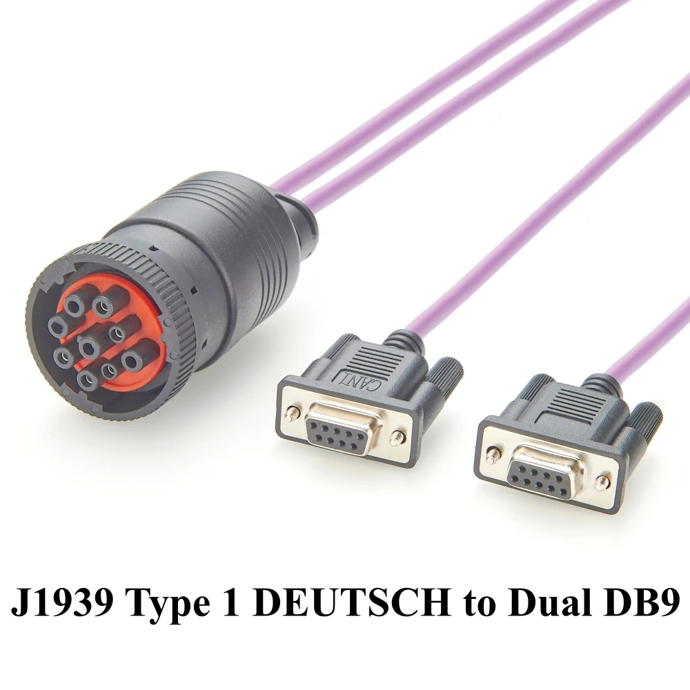 

CAN Cable J1939 Connector To Dual DB9 Female J1939 to DB9 Adapter Deutsch 9 Pin 2 CAN J1939 DT Connector to Dual DB9