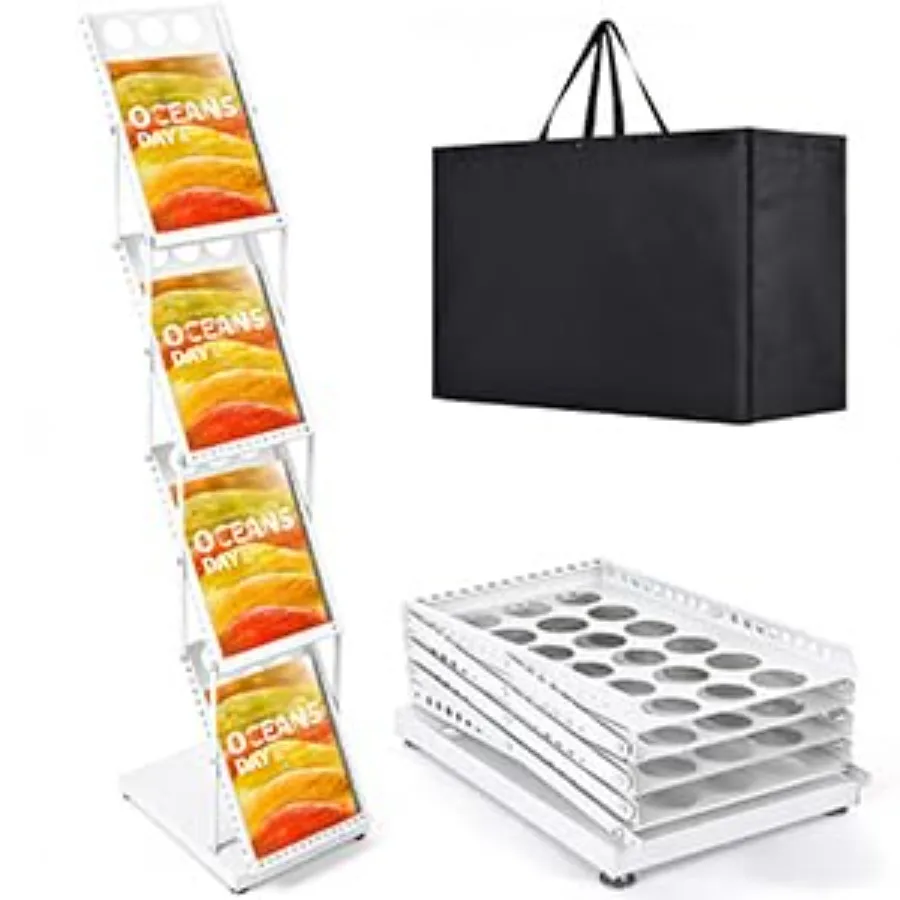 

ChoiCARE Literature Catalog Rack Foldable Magazine Brochure Display Stand Floor-Standing with Portable Oxford Bag Heavy Duty Me