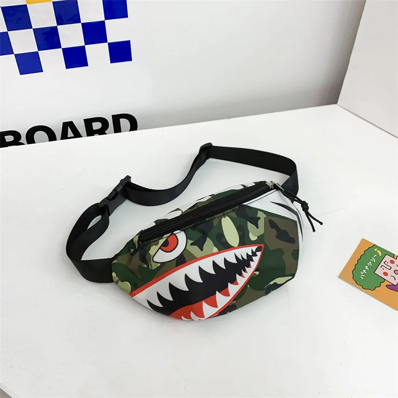 Shark Crossbody Bag Waistbag for Boy Children Casual Catoon Cute Bag for Girls Small Adjustable Belt Kids Animal Shoulder Bags