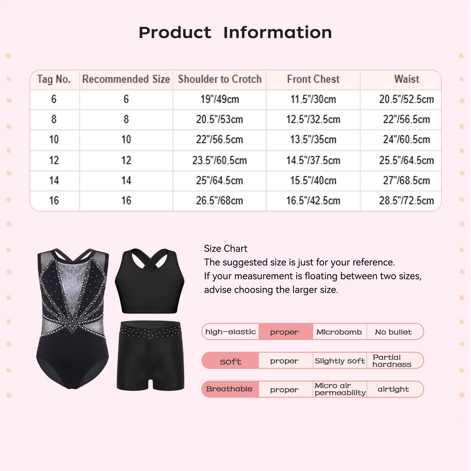 

Girls Breathable Gymnastics Leotard Dance Costume Set Crisscross Back Design Ballet Leotard And Vest Shorts Skating Dancewear