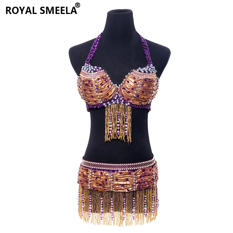 Beaded Fringe Carnival Bra Belt Woman Belly Dance Costumes Sexy Belly Dance Wear Belly Dance Bra And Belt Set Belly Dance Outfit