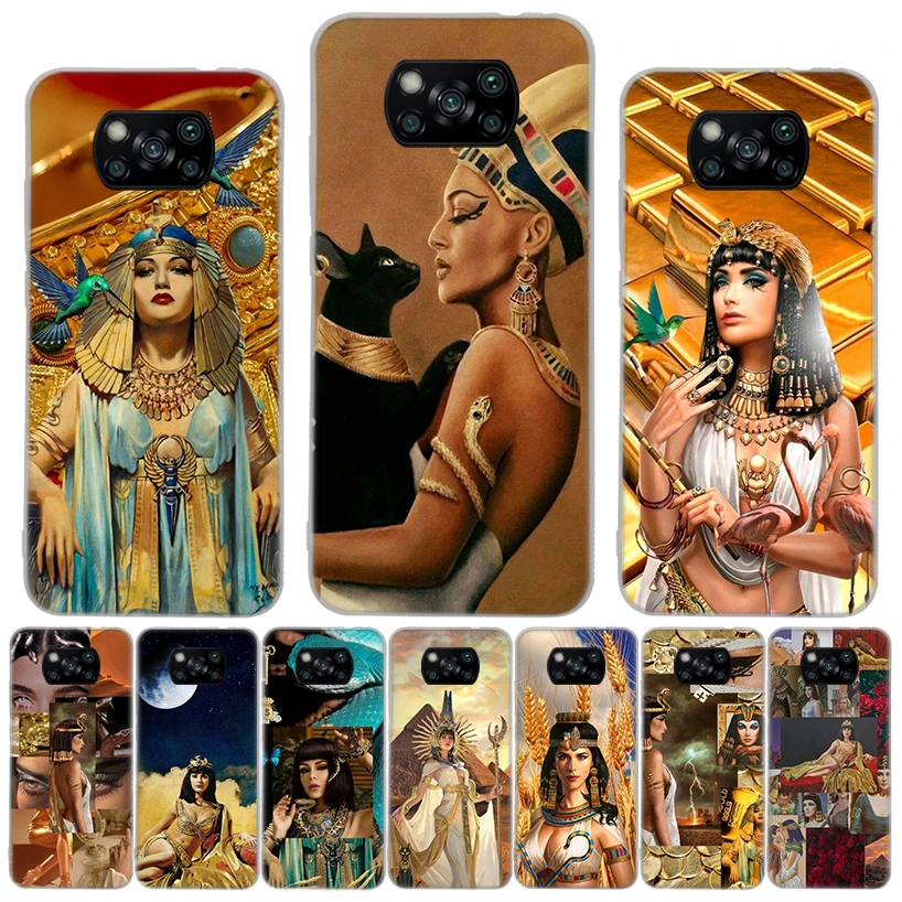 Pharaoh Ancient Egypt Cleopatra Silicon Call Phone Case For Xiaomi Mi 11T 12T 10T 9T 13 12X 11 Lite 12 Pro 10 9 8 11i 5X 6X Ultr