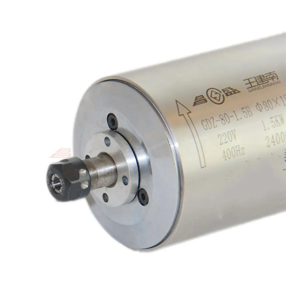 1.5KW Water Cooled Spindle Motor ER11 ER16 220V Diameter 80mm GDZ-80-1.5 For CNC Engraving Cutting Machine