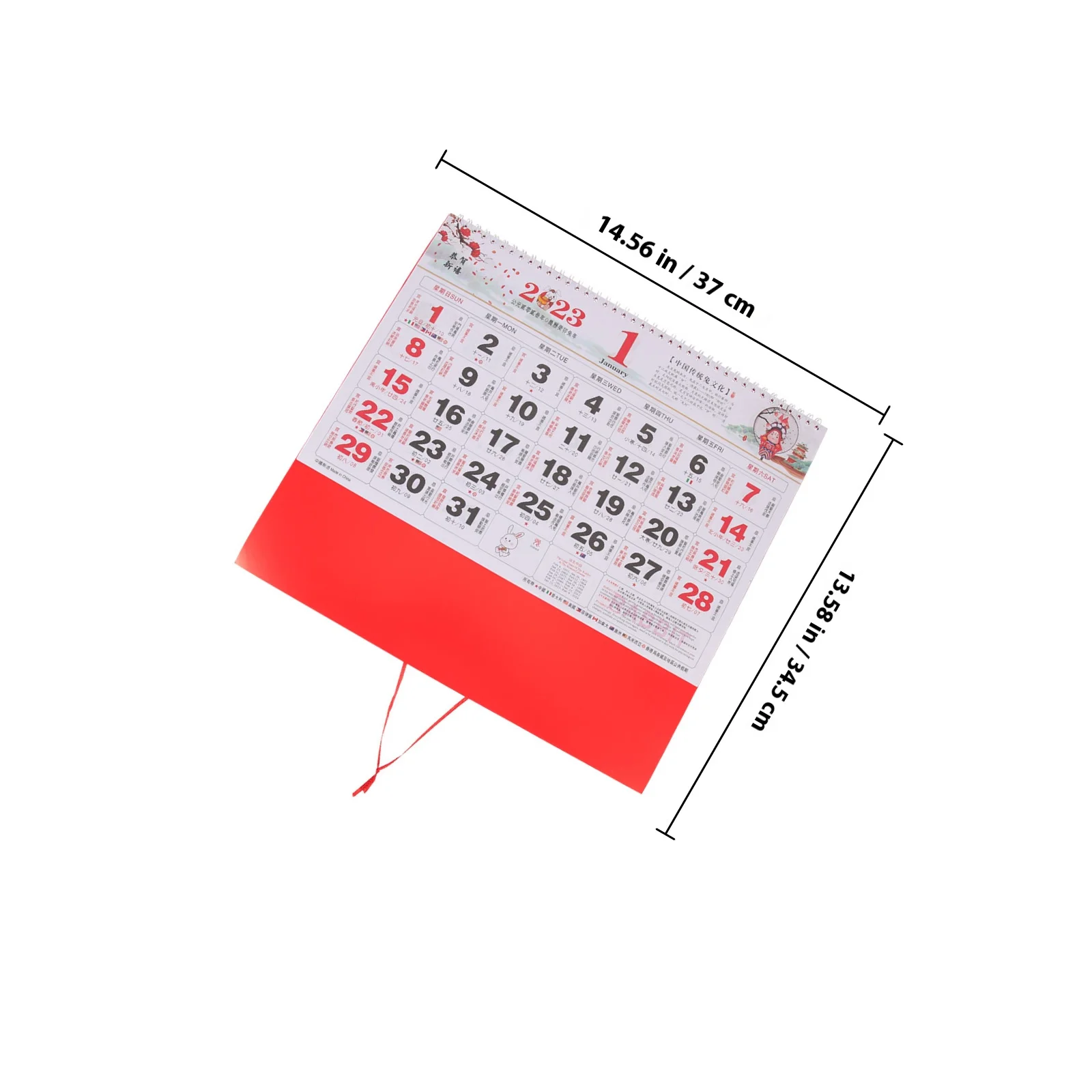 2023 سنة أرنب جدار التقويم عالية الجودة الطباعة التاريخ القمري لفائف ملزمة المواد الآمنة السنة الجديدة ديكور لوازم المنزل #3