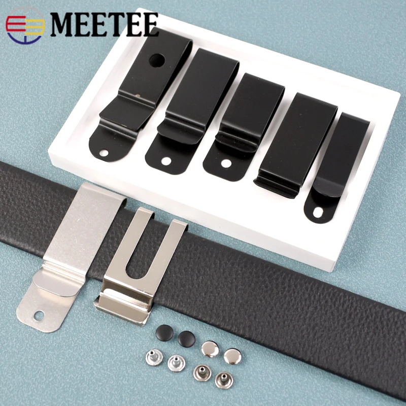 Meetee 5/10Pcs 56-84mm Metal Spring Buckles Wallet Key Clip Hook Black Belt Holster Clip Clasp With Screw DIY Sewing Accessories