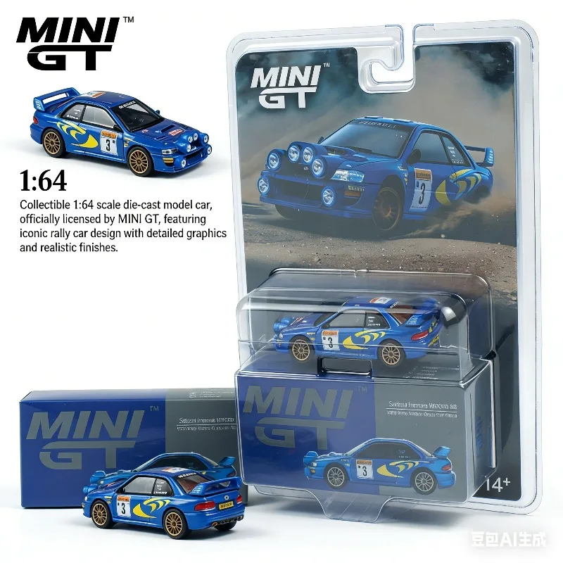 

MINI GT 1:64 # Модель автомобиля Subaru Impreza WRC98 975 для симуляции раллийных гонок, коллекционная игрушка-украшение для мальчиков.