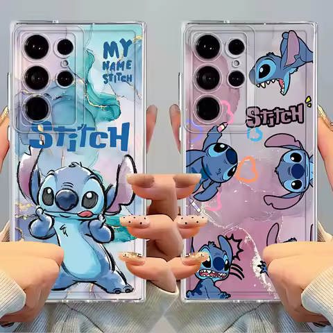 Disney Stitch Cute Phone Case for Samsung Galaxy S23 Ultra S21 S25 Edge S20 Plus S24 S22 FE Note 20 Ultra 10 Soft Cover