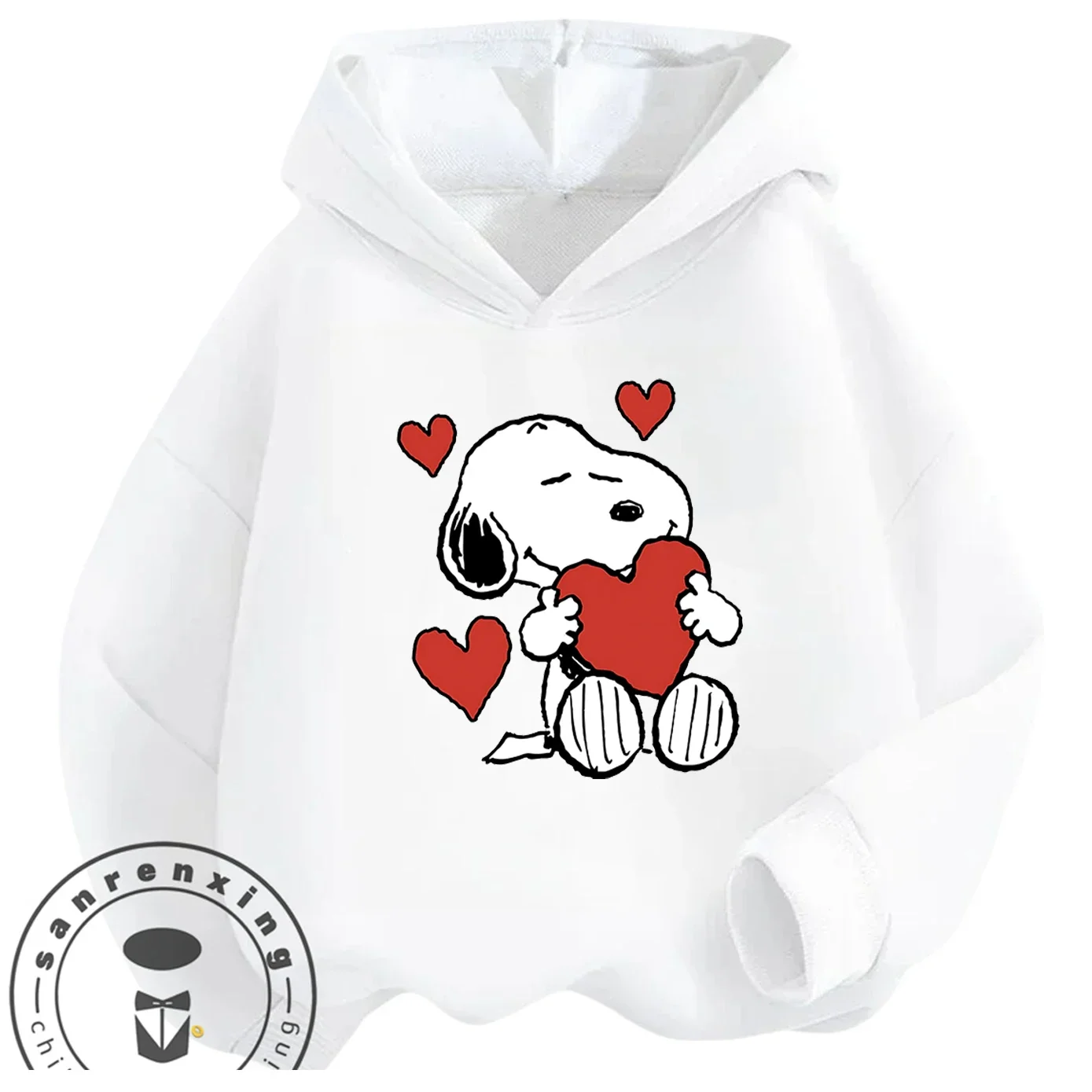 Kawaii Printed Hooded Sweatshirt Autumn Winter Casual Trendy Cartoon Kids Shirt Snoopy Children 3 14