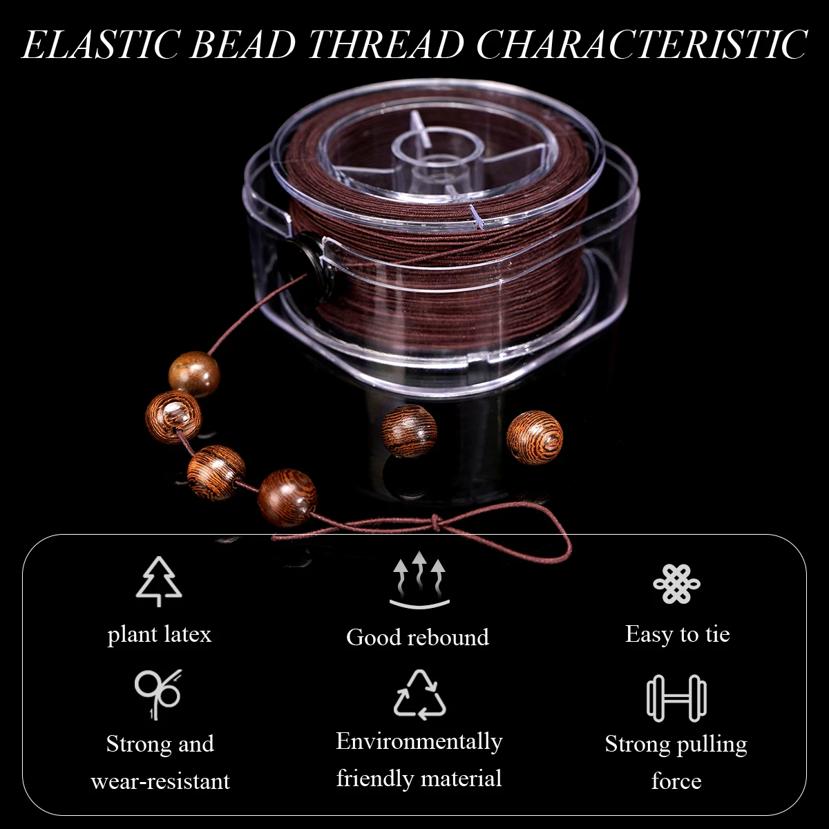 0,8mm-1,5mm Kernspinndraht für Schmuckherstellung Hochelastischer Faden DIY Armband Perlenschnur in Box 15m-30m – Detail 6