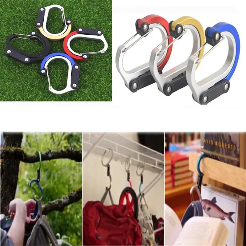 

360Degree Rotating Multifunctional Hybrid Gear Clip Carabiner Hook Strong Buckle Camping Hiking Travel Backpack Outdoor Gadget