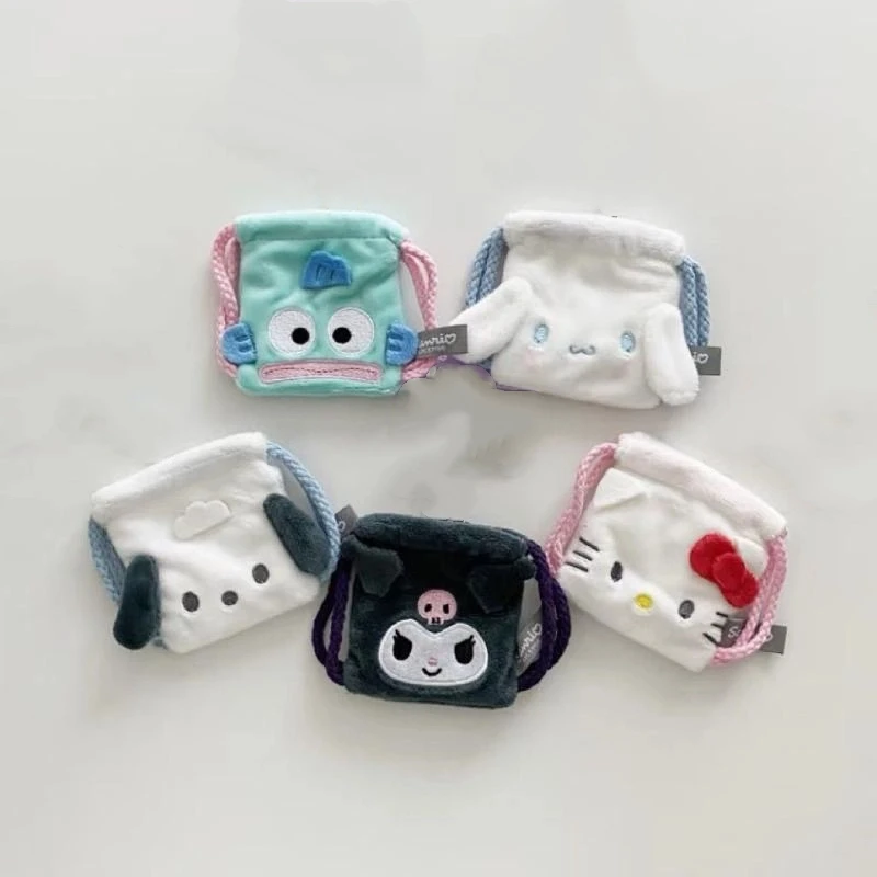 Hello Kitty KUROMI cannelle Pochacco Kawaii Anime dessin animé sac de rangement casque sac données en peluche sac suspendu présent