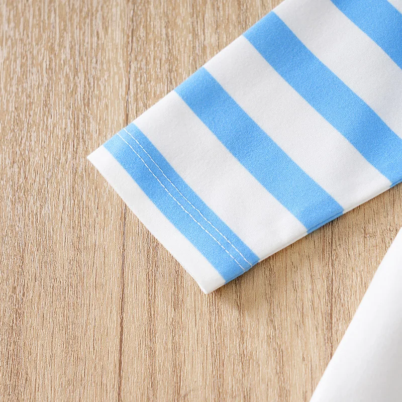 Dziecko kreskówka szczęśliwy słoń/wzór żyrafy fałszywe dwa swobodne kombinezony w paski z długimi rękawami dla małych dzieci i chłopców