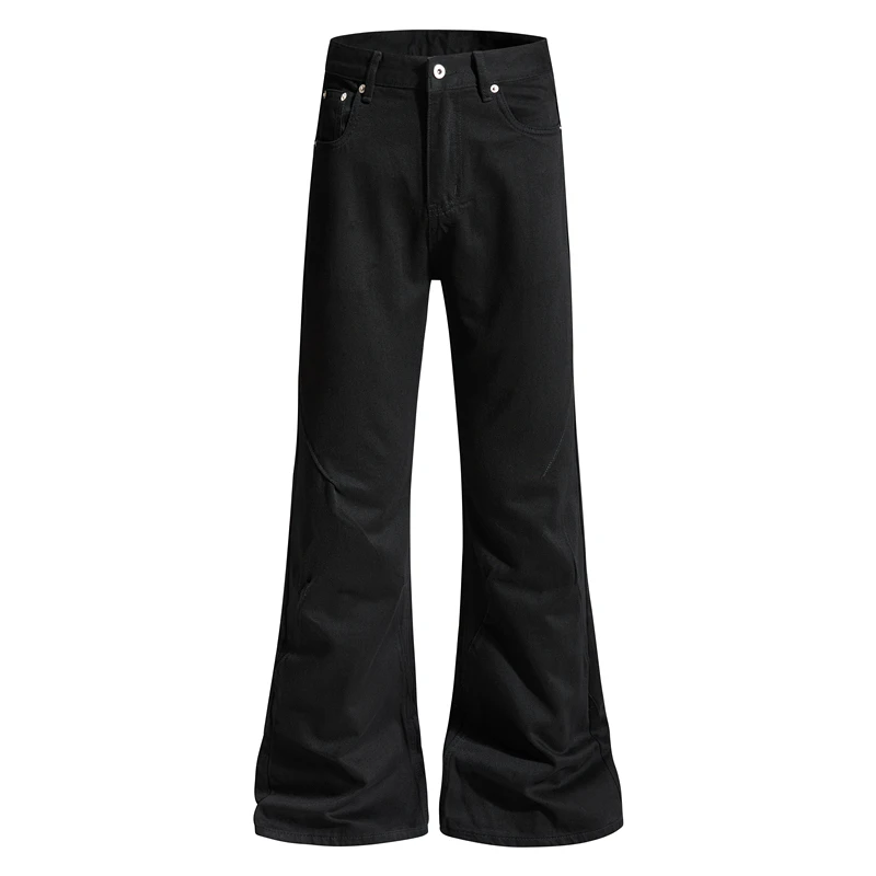Calça Jeans Micro Flare Preta Slim Fit Estilo High Street para Homens e Mulheres GXFortune Calça Longa Cleanfit Estilo  ...