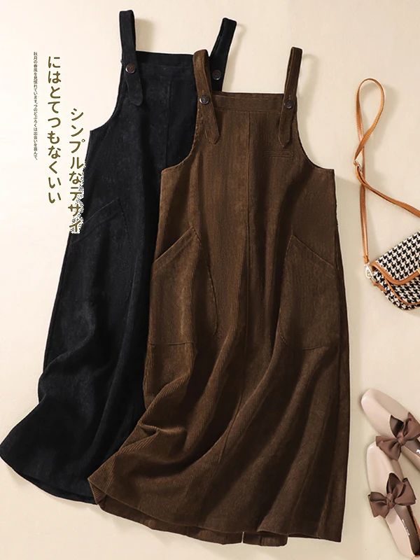 

Женское вельветовое платье миди с разрезом, осеннее, модное, больших размеров, для полных женщин, стройнящее, на бретельках, художественное, для повседневной носки