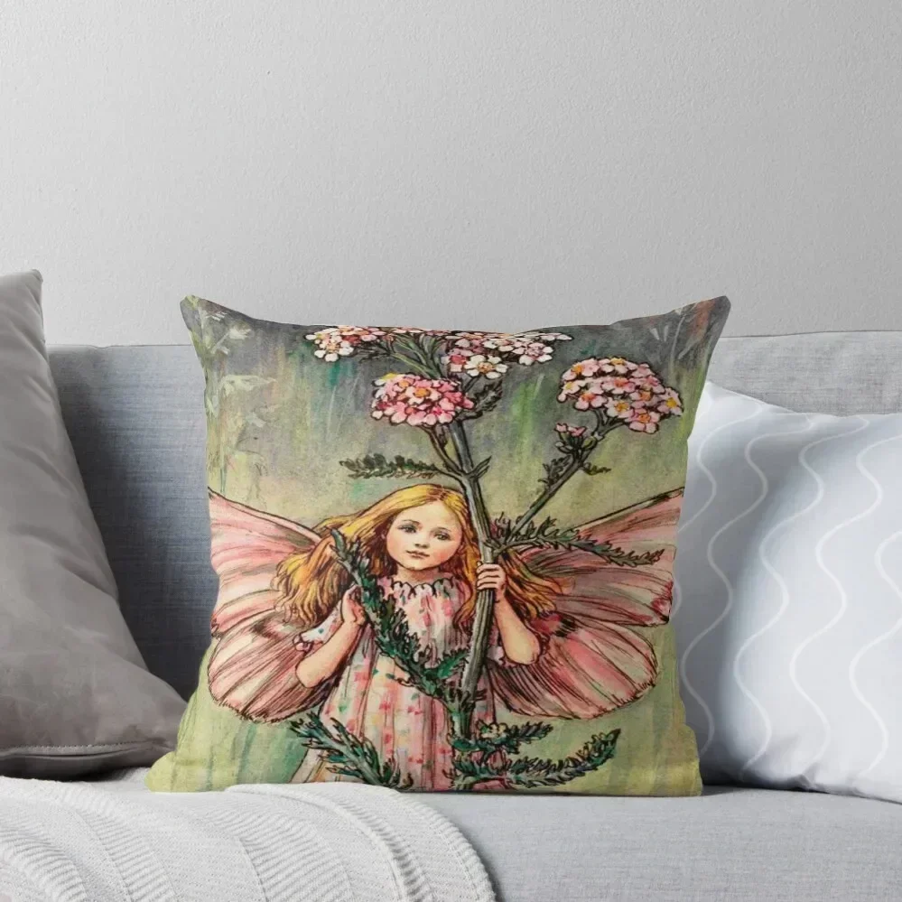 

The Yarrow Fairy Vintage illustration Throw Pillow christmas decorations 2025 Christmas Pillow Covers Sofa Cushion Cover pillow