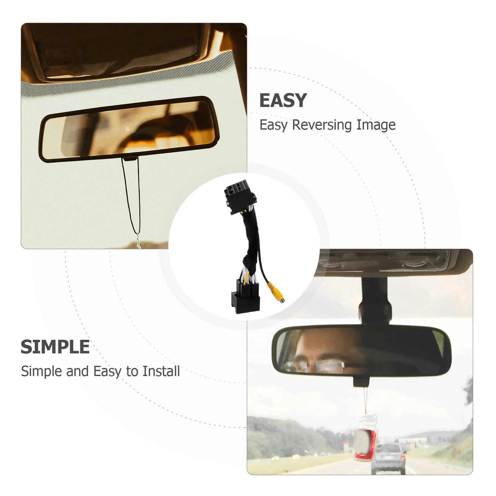 

Reversing Camera Adapter Backup for 2019 Car Screen Connector High Definition Reverse View Safety
