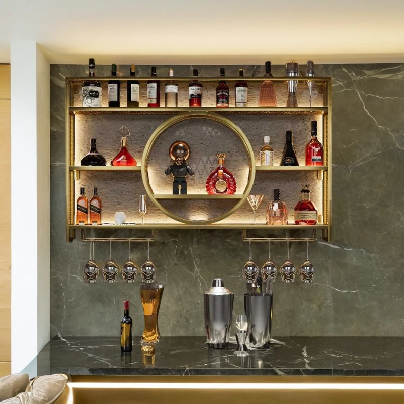 

Bar wine rack wall-mounted display cabinet wine cabinet shelf restaurant wall-mounted bar counter wine rack