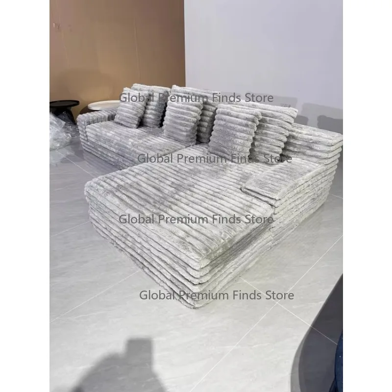 Sectional Sofa Compressed Fabric for Living Room Chaise Compression Couch Memory Foam Modular Vacuum Upholstery Sofa Compression