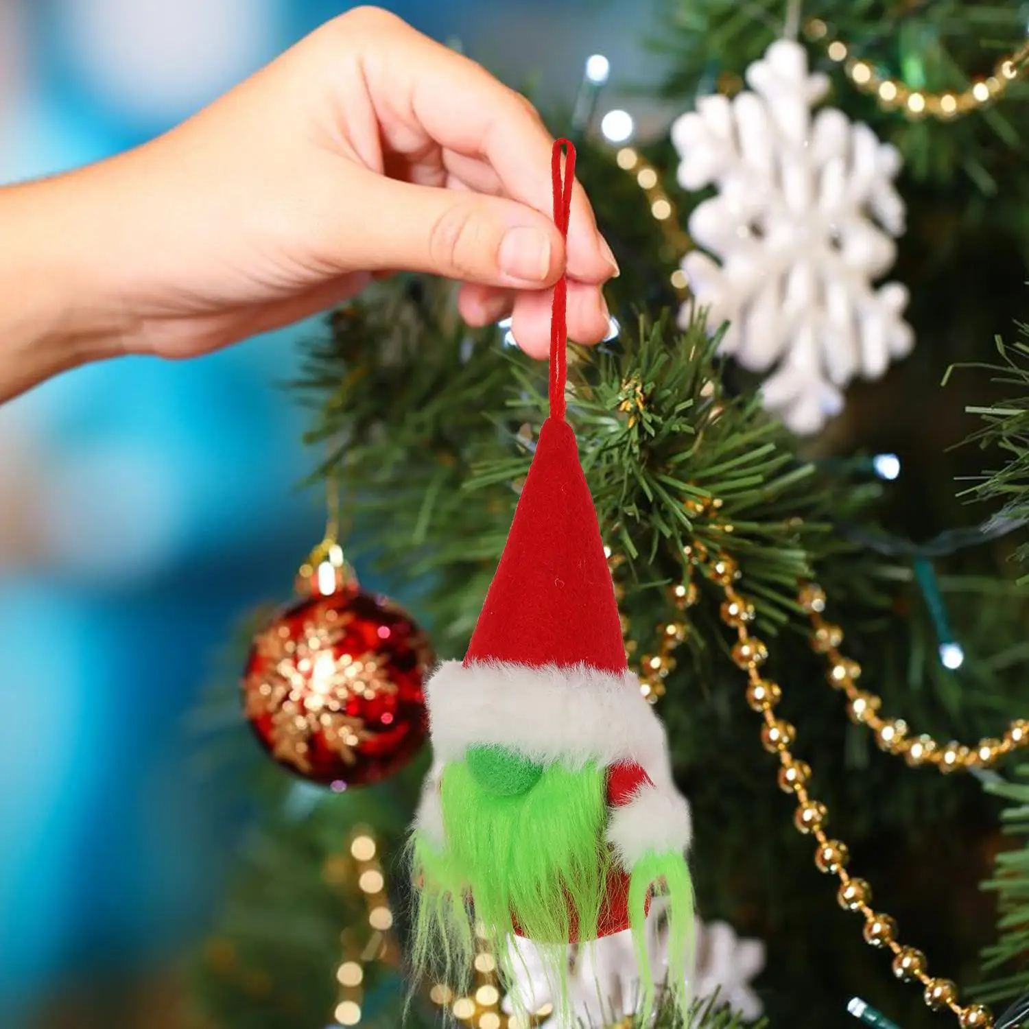 

2Pcs Christmas Decorations Christmas Red Heart Faceless Old Man Small Hanging Piece Faceless Doll Decoration Props