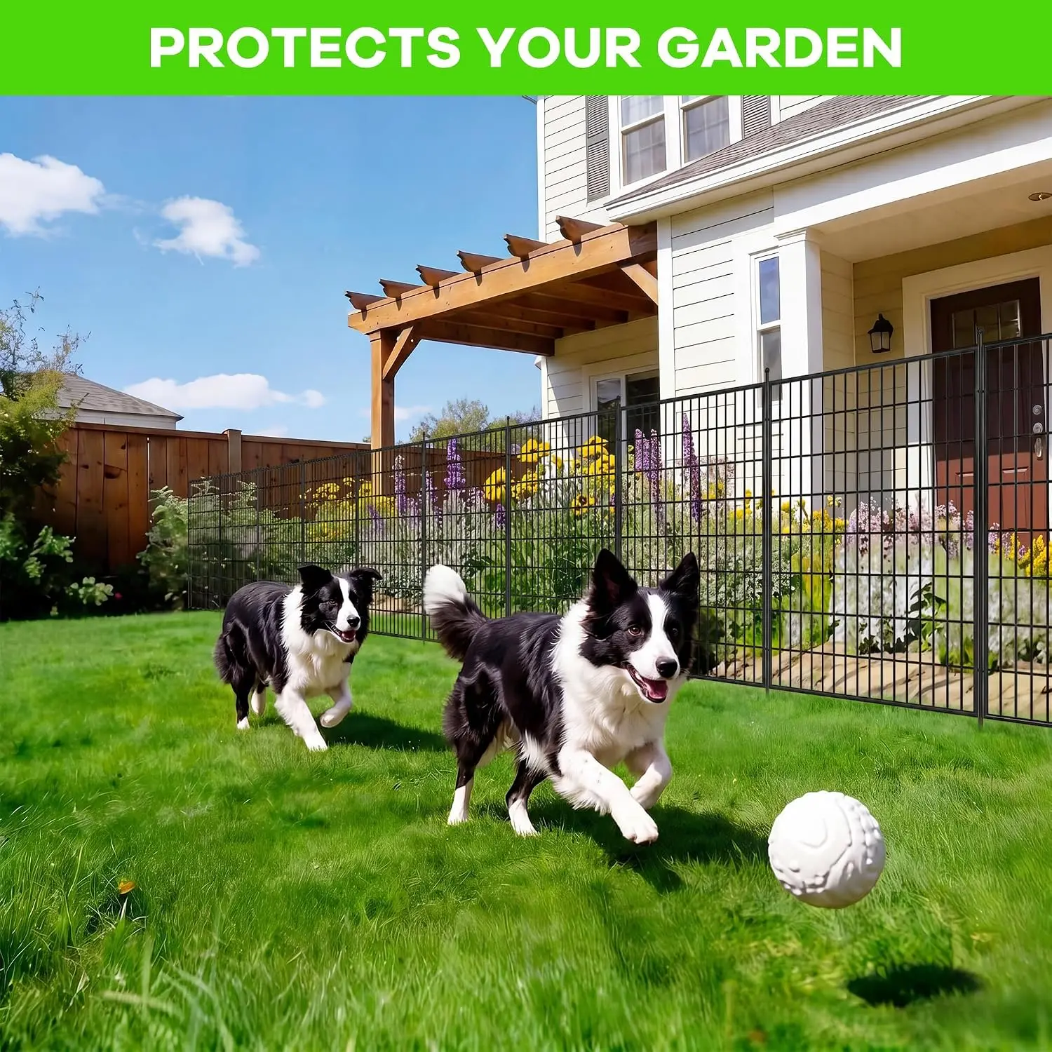 Garden Fence, 40in(h) x 11.8ft 5 Pack Garden Fencing Animal Barrier, Customized