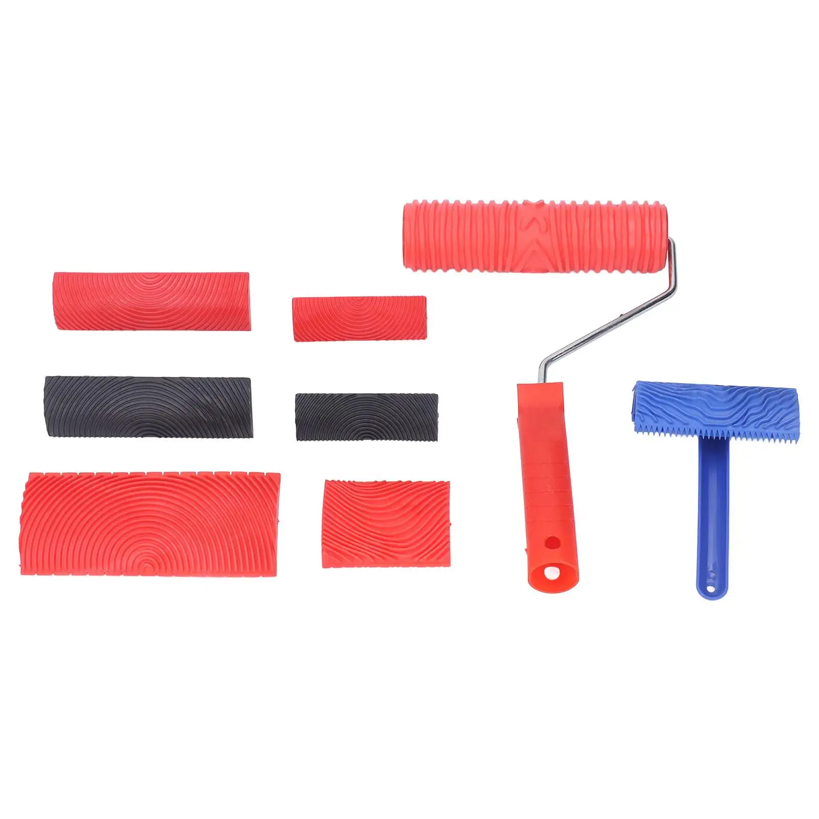 

Rubber Wood Grain Pattern Roller Set with Handle for diy Wall and Floor Decoration