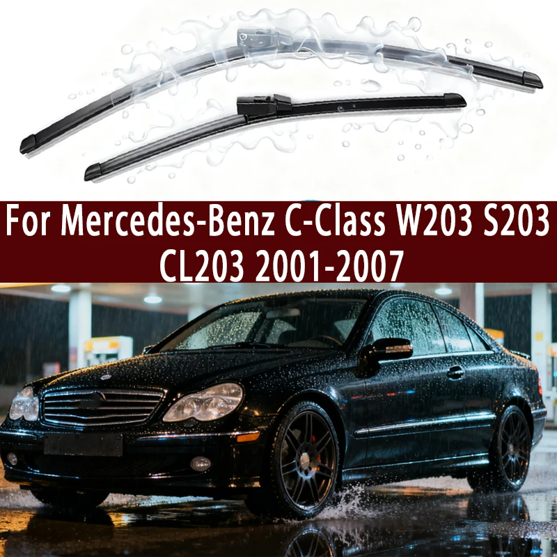 

For Mercedes-Benz C-Class W203 S203 CL203 2001-2007 2006 Front Windshield Wiper Blades 2pcs Windscreen Window Accessories