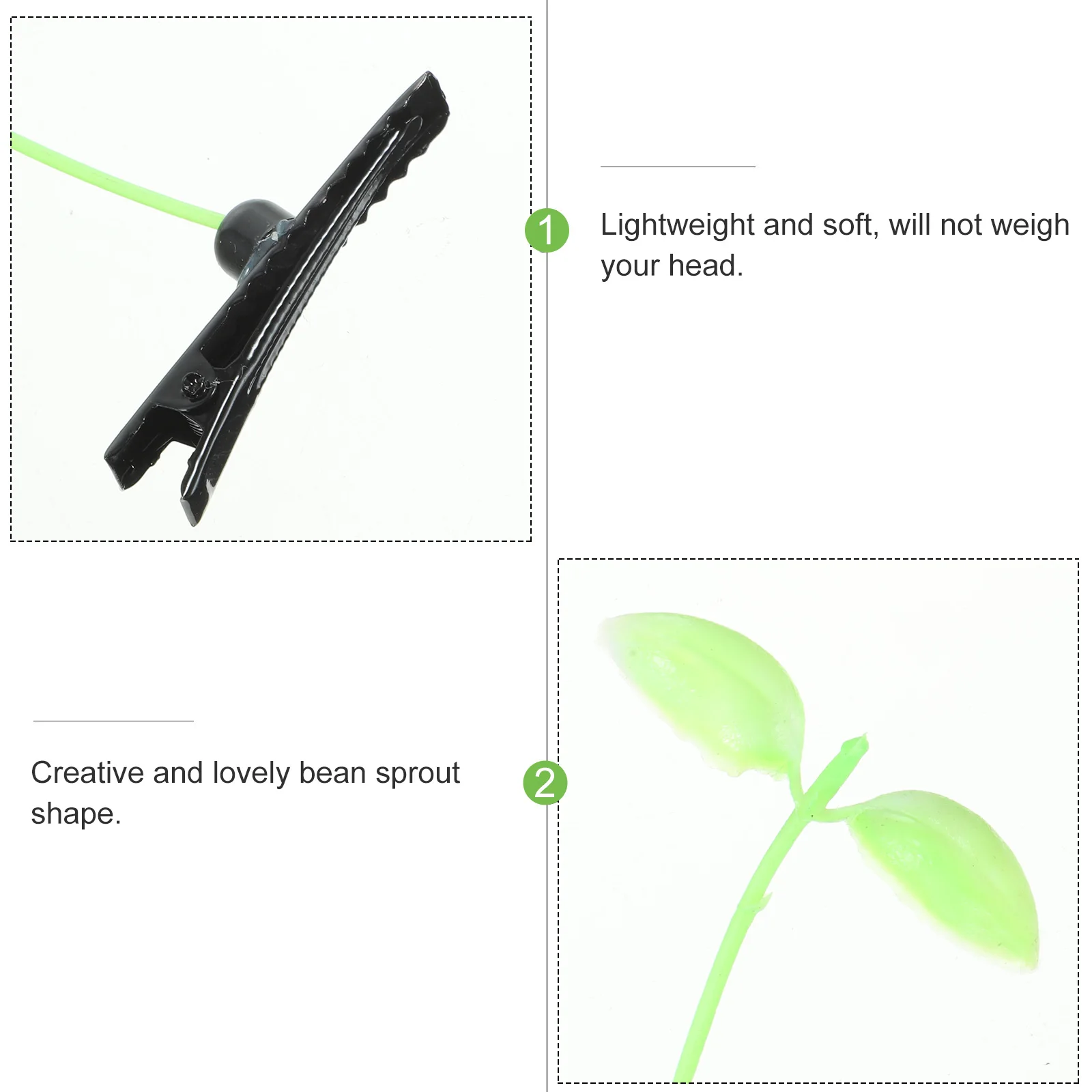 

40pcs Bean Sprout Hair Clips Plant Style Accessories Girls Birthday Costumes Hair Decor Mini Child Grass Barrettes