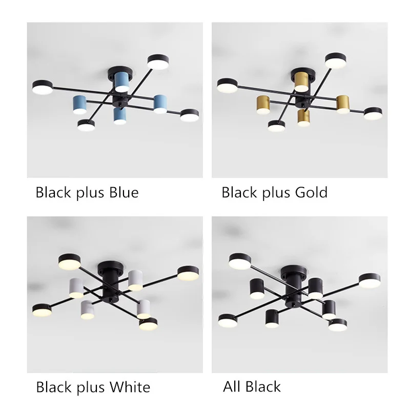 Modern Black Branch Chandelier Lamps Nordic LED Chandelier Lamps Are Used In Living Room, Bedroom, Dining Room And Kitchen