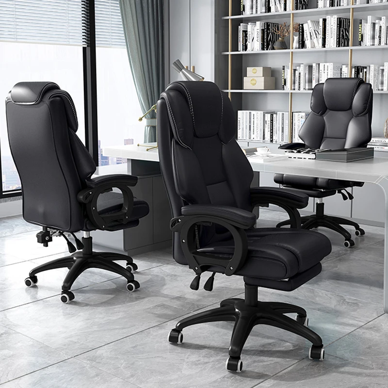 Free Shipping Organizer Office Chairs Roller Luxury Nordic Leather Work Chair Hairdressing Floor Cadeira Gamer Home Furniture