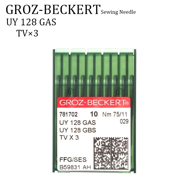 

20PCS UY128GAS Industrial Sewing Machine Needles for Coverstitch Machines, Groz-Beckert 3-Needle 5-Thread Professional Needles