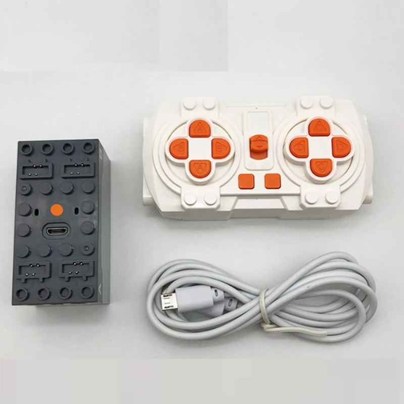 Juego de 2 funciones de potencia, aplicación de Motor, programación de Control remoto, 4 Meduim Moter, bloques de construcción creativos DIY para niños