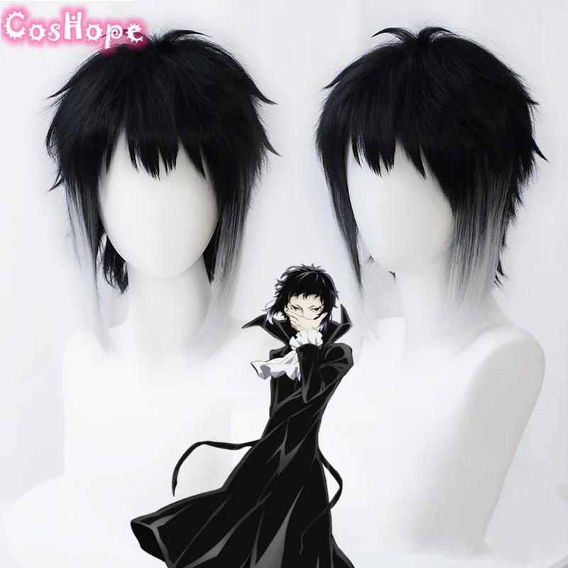 Akutagawa Ryunosuke Cosplay Wig Short Black Wig Cosplay Anime Cosplay Wig Heat Resistant Synthetic Wig