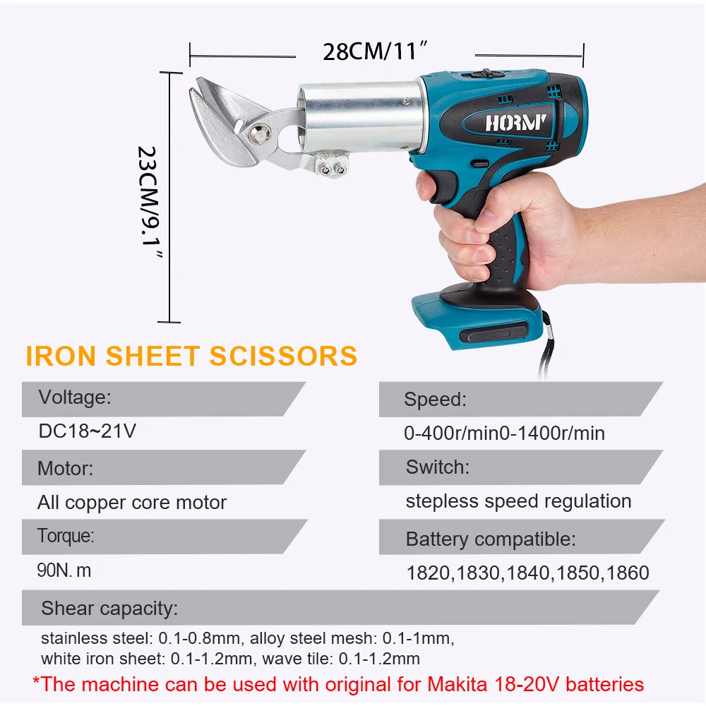 Cordless Electric Iron Scissors Thin Metal Cutting Tool Shear Stainless Steel Sheet Cutter Scissor Cutter For 20V Makita Battery