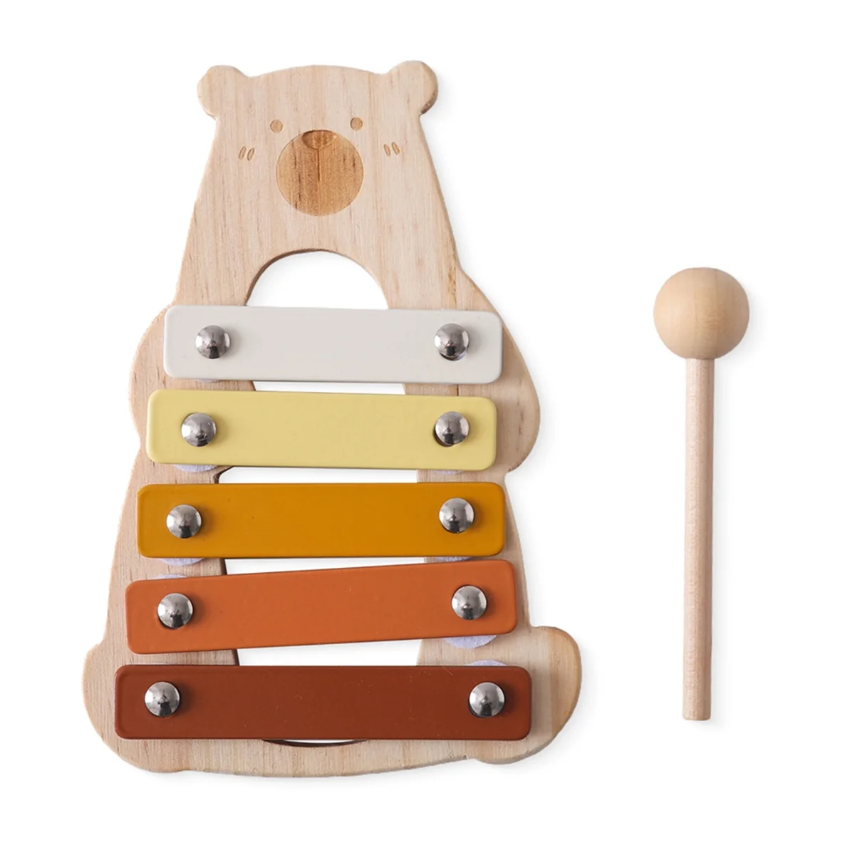 ABMW-Baby Wooden Musical Instruments Toys Multifunctional Bear Shape Xylophone Octave Playing Musical Bear Toys Gift