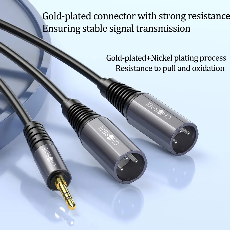 CHOSEAL 3.5mm to XLR Splitter Audio Cable TRS Stereo Male to 2XLR Male Interconnect Audio Microphone Cable Y Splitter Adapter