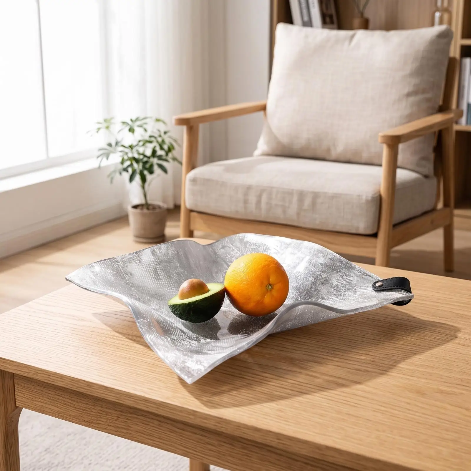 Leaf Tray Textured Fruit Platter Acrylic Tray with Handle Translucent Decorative Platter Irregular for Home Decorators